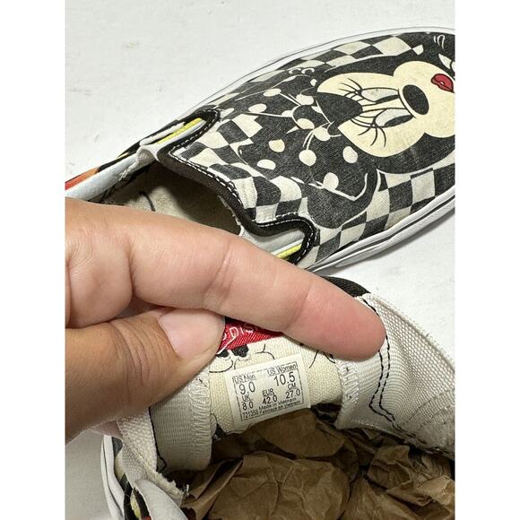 Vans Disney Mickey & Minnie Mouse Checkered Flames Men’s Size 9 Women’s 10.5 - Picture 7 of 9